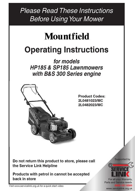 mountfield engine pdf manual